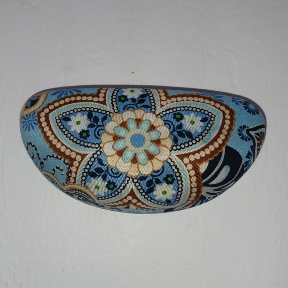 Vera Bradley "Blue Floral Java" Hard Eyeglass Case, Large, EUC - Picture 3 of 6